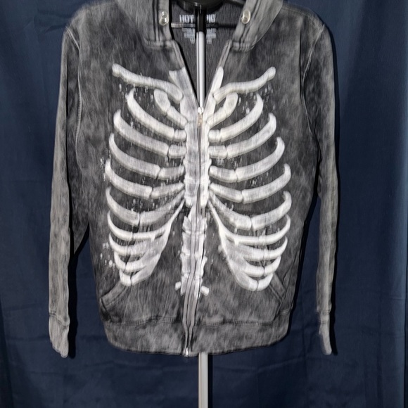 hot topic Other - Hot Topic Skeleton Zip Hoodie – Acid Wash – Size M – 60% Cotton